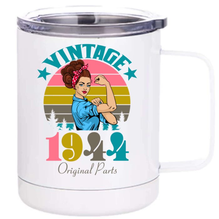 Vintage Rosie The Riveter 1944 Original Parts 80th Birthday Front & Back 12oz Stainless Steel Tumbler Cup