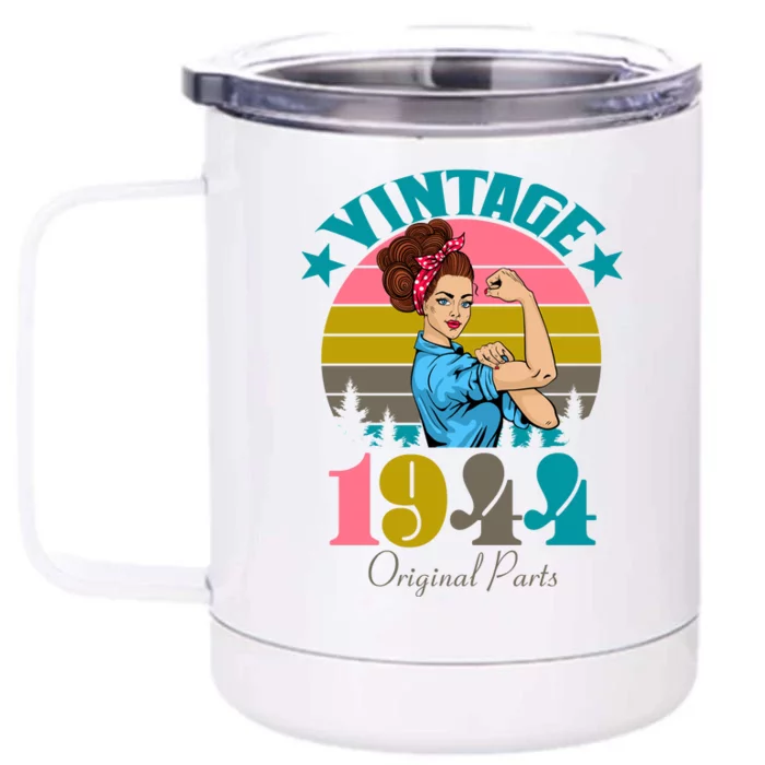 Vintage Rosie The Riveter 1944 Original Parts 80th Birthday Front & Back 12oz Stainless Steel Tumbler Cup