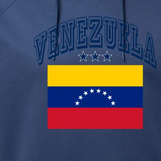 Venezuela Retro Throwback Flag Athletic Funny Gift Performance Fleece Hoodie