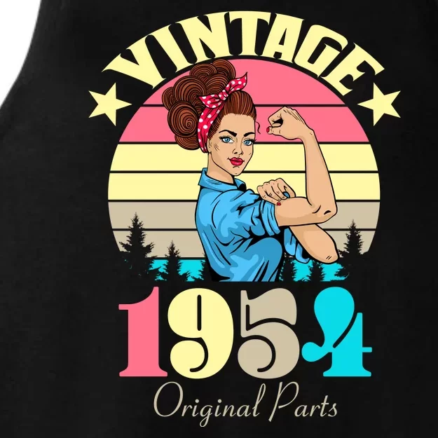 Vintage Rosie The Riveter 1954 Original Parts 70th Birthday Ladies Tri-Blend Wicking Tank