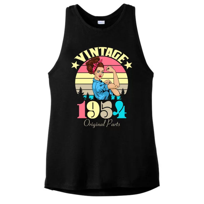 Vintage Rosie The Riveter 1954 Original Parts 70th Birthday Ladies Tri-Blend Wicking Tank