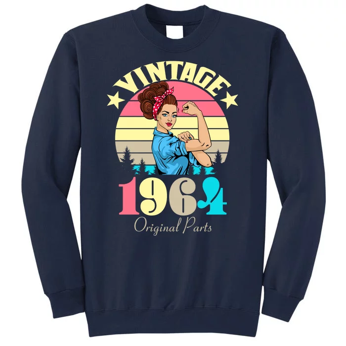 Vintage Rosie The Riveter 1964 Original Parts 60th Birthday Tall Sweatshirt