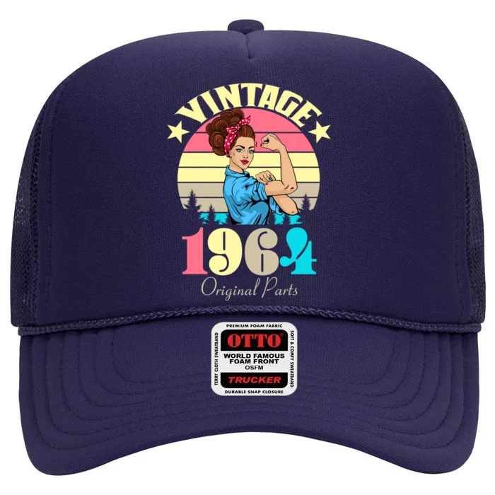 Vintage Rosie The Riveter 1964 Original Parts 60th Birthday High Crown Mesh Trucker Hat