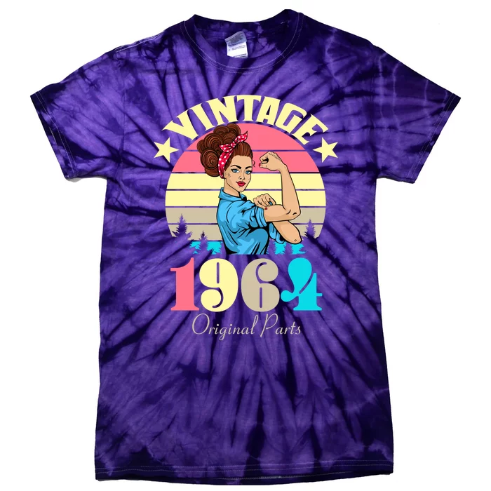 Vintage Rosie The Riveter 1964 Original Parts 60th Birthday Tie-Dye T-Shirt