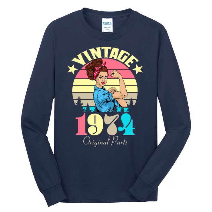 Vintage Rosie The Riveter 1974 Original Parts 50th Birthday Tall Long Sleeve T-Shirt