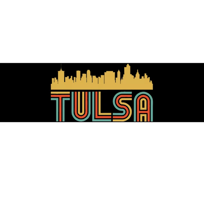 Vintage Retro Tulsa Oklahoma Skyline Bumper Sticker