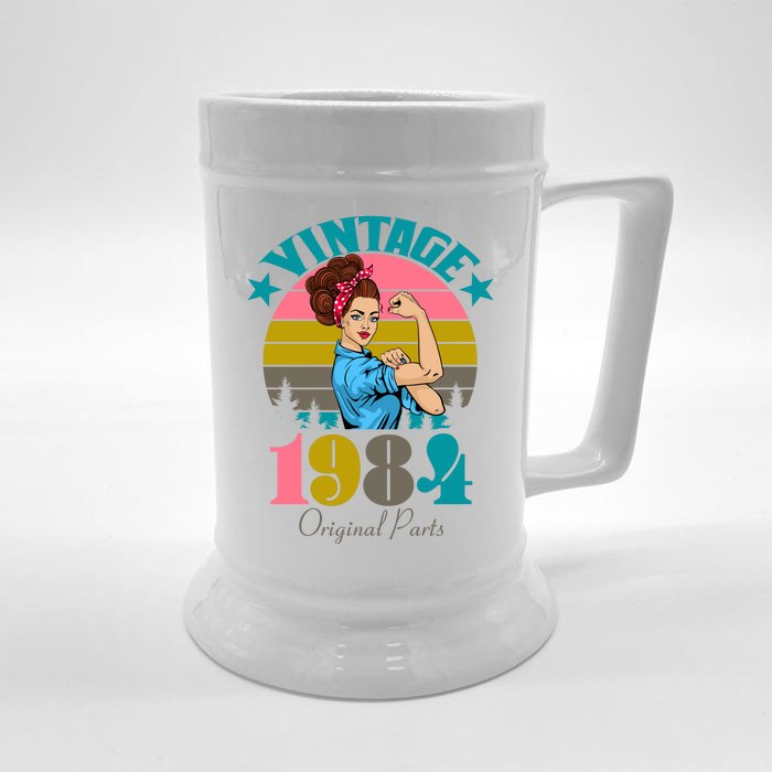 Vintage Rosie The Riveter 1984 Original Parts 40th Birthday Front & Back Beer Stein