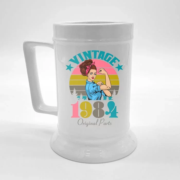 Vintage Rosie The Riveter 1984 Original Parts 40th Birthday Front & Back Beer Stein