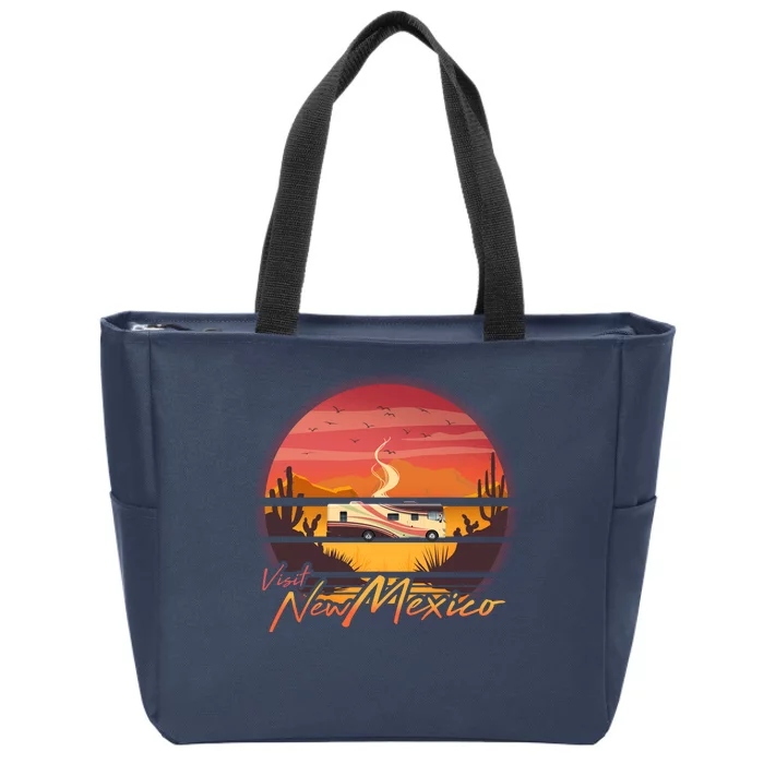 Vintage Retro Travel Visit New Mexico Zip Tote Bag