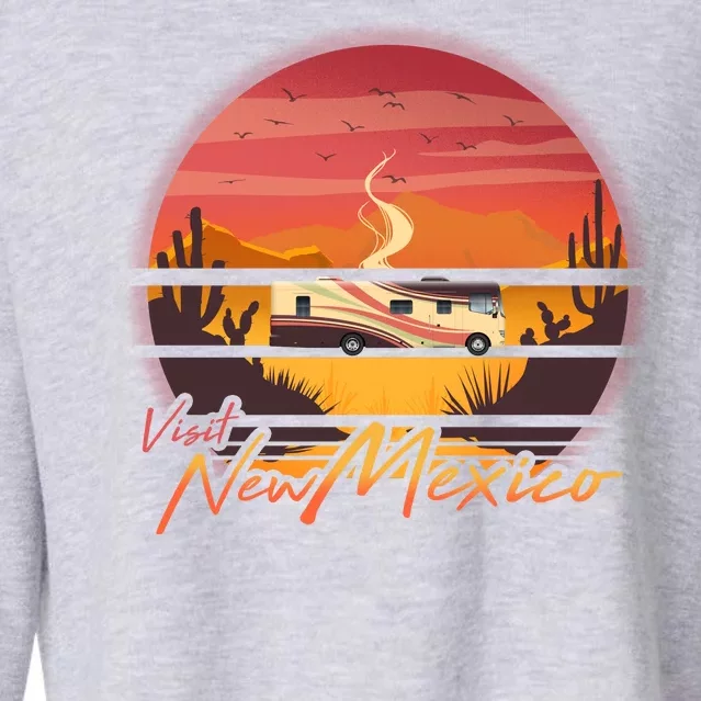 Vintage Retro Travel Visit New Mexico Cropped Pullover Crew