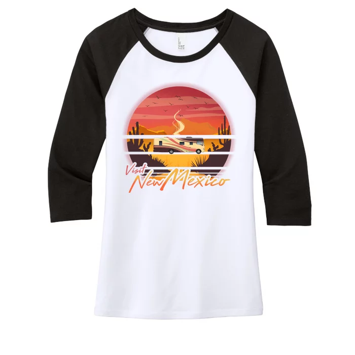 Vintage Retro Travel Visit New Mexico Women's Tri-Blend 3/4-Sleeve Raglan Shirt