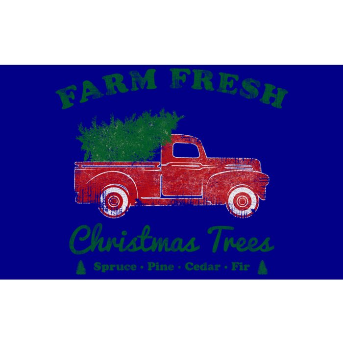 Vintage Red Truck Farm Fresh Christmas Tree Gift Funny Gift Bumper Sticker