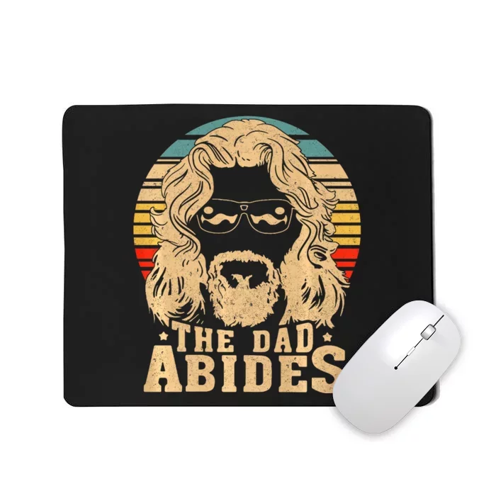 Vintage Retro The Dad Abides Funny Dad Fathers Day Mousepad