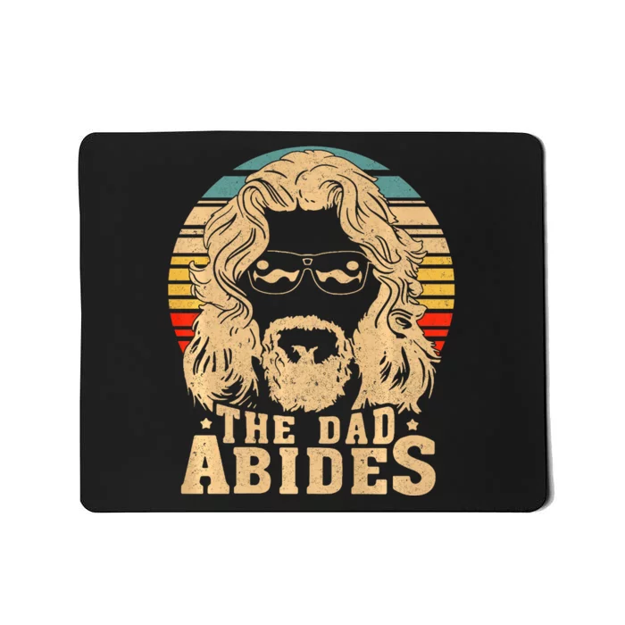 Vintage Retro The Dad Abides Funny Dad Fathers Day Mousepad