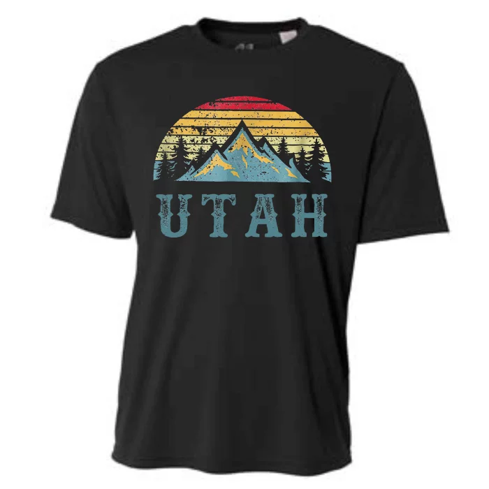 Vintage Retro Ut Utah U.S. Mountain State Cooling Performance Crew T-Shirt