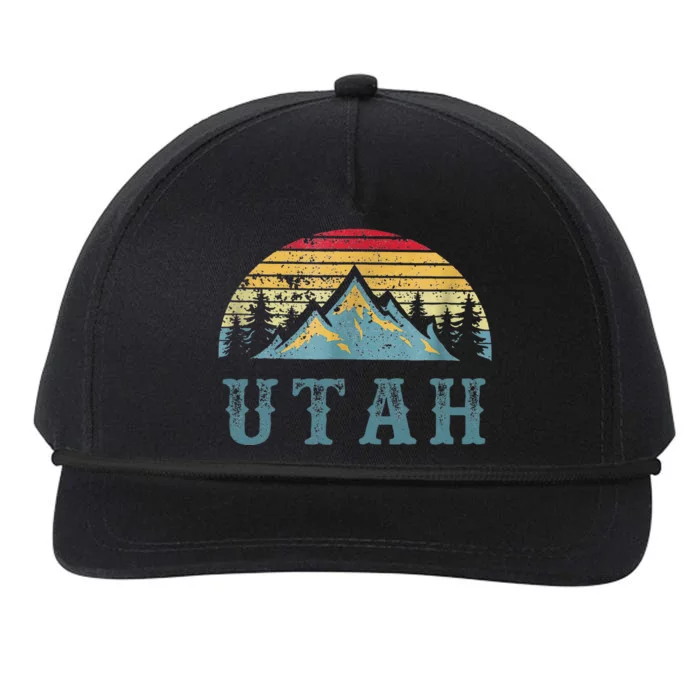 Vintage Retro Ut Utah U.S. Mountain State Snapback Five-Panel Rope Hat