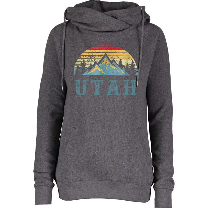 Vintage Retro Ut Utah U.S. Mountain State Womens Funnel Neck Pullover Hood