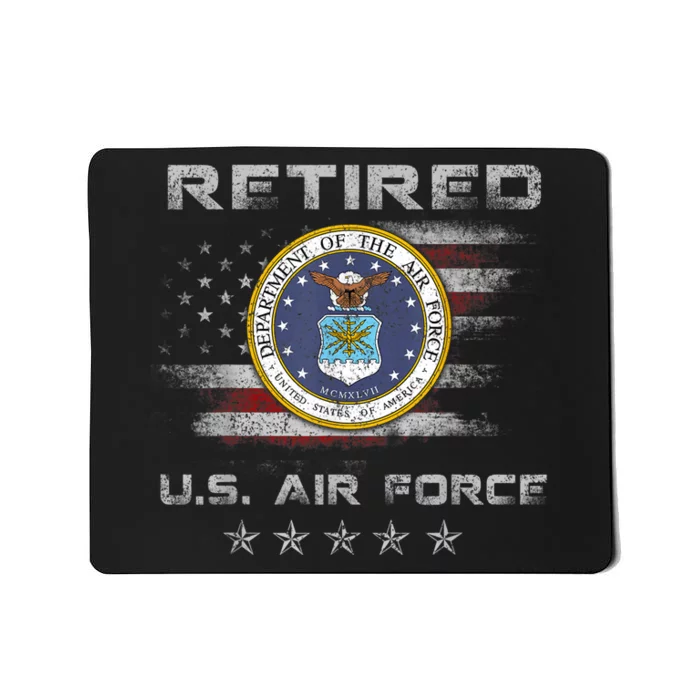 Vintage Retired US Air Force Veteran Patriotic Gift Shirt Mousepad