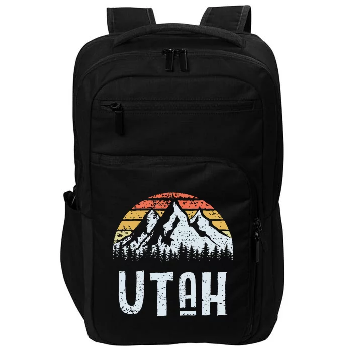 Vintage Retro Ut Utah Mountain State Sunrise Impact Tech Backpack