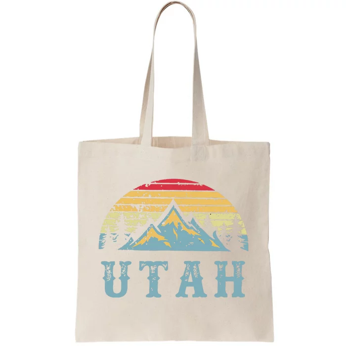 Vintage Retro Ut Utah Us Mountain State Tote Bag