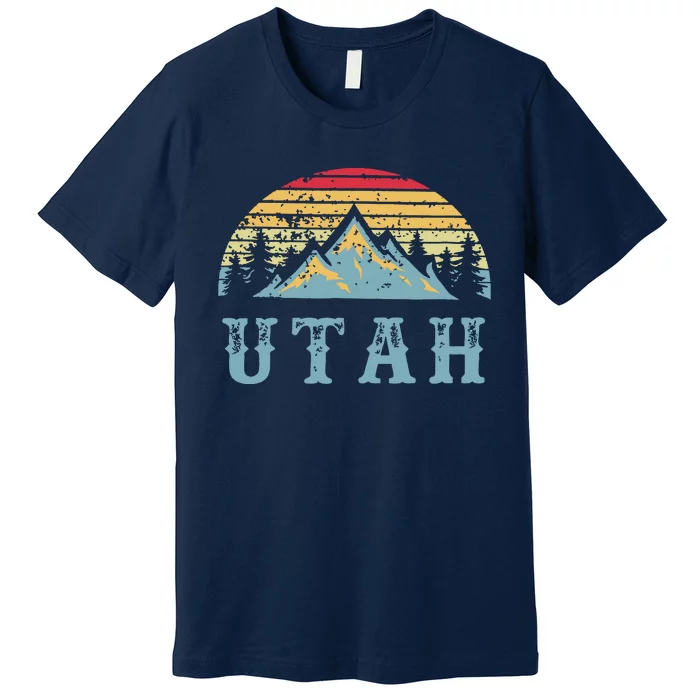 Vintage Retro Ut Utah Us Mountain State Premium T-Shirt