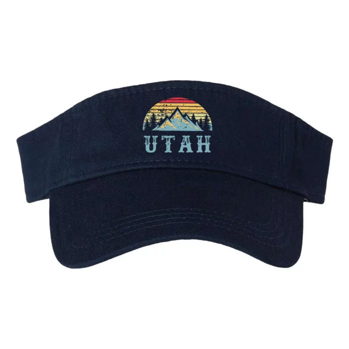 Vintage Retro Ut Utah Us Mountain State Valucap Bio-Washed Visor