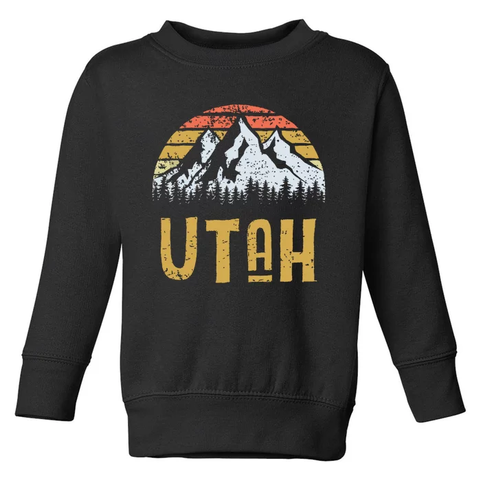 Vintage Retro Ut Utah Us Mountain State Toddler Sweatshirt