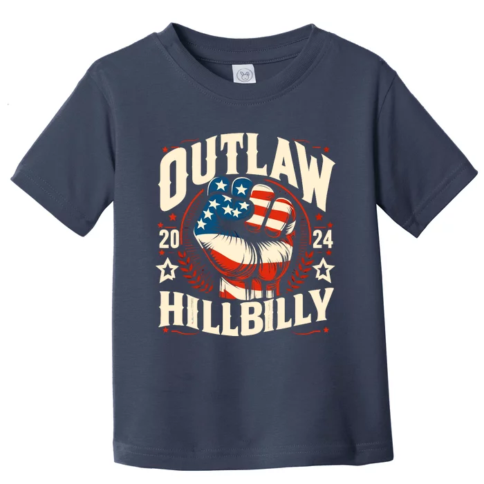 Vintage Retro Us Flag Outlaw Hillbilly 2024 Trump Vance 2024 Toddler T-Shirt