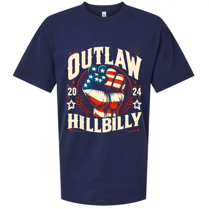 Vintage Retro Us Flag Outlaw Hillbilly 2024 Trump Vance 2024 Sueded Cloud Jersey T-Shirt