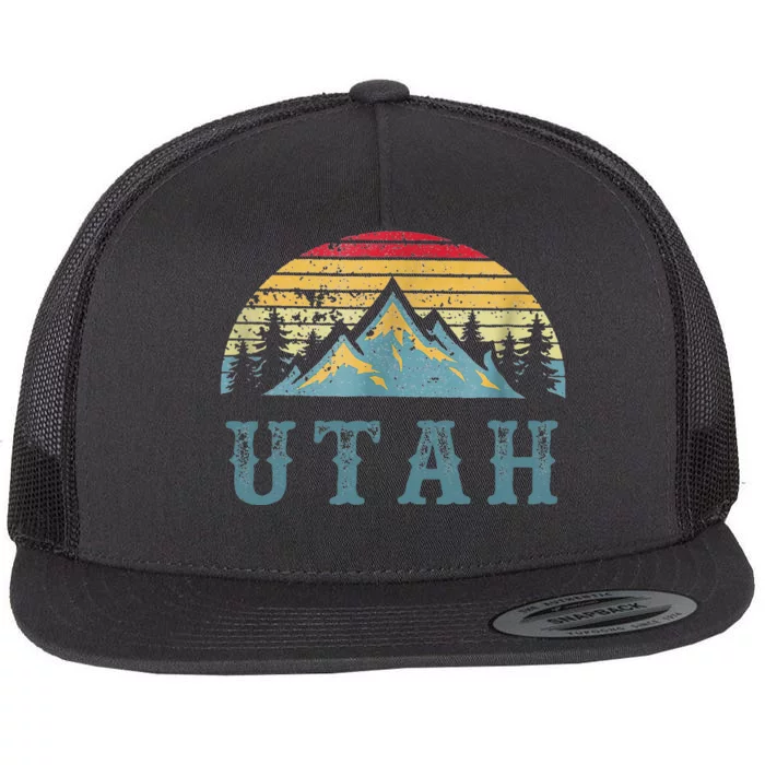 Vintage Retro UT Utah U.S. Mountain State tee Flat Bill Trucker Hat