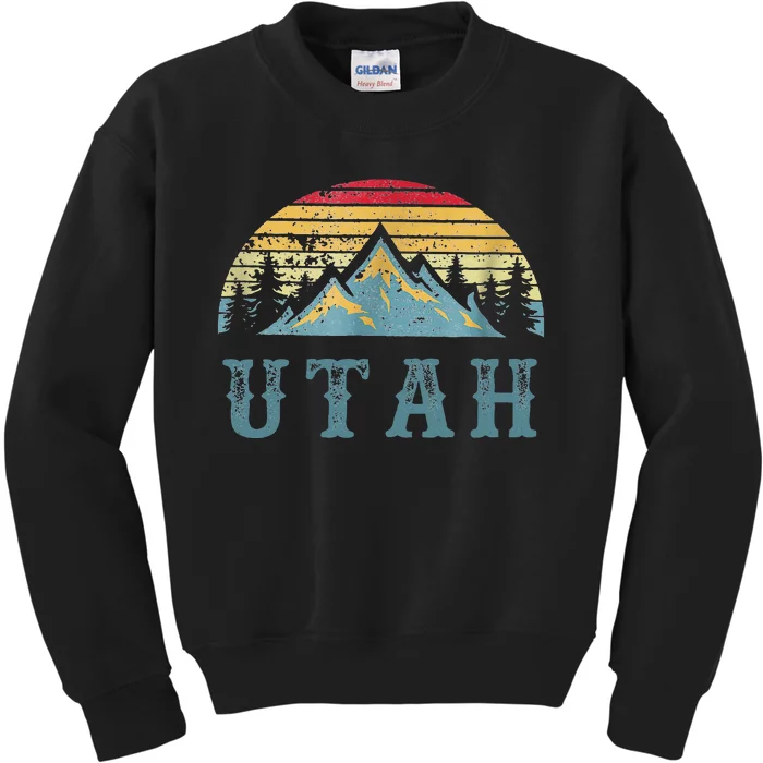 Vintage Retro UT Utah U.S. Mountain State tee Kids Sweatshirt