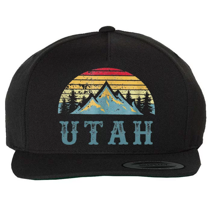 Vintage Retro UT Utah U.S. Mountain State tee Wool Snapback Cap