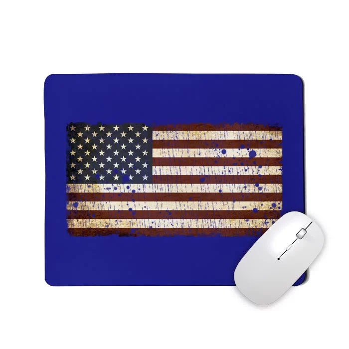 Vintage Retro Usa Us Flag Independence Day 4th Of July Great Gift Mousepad