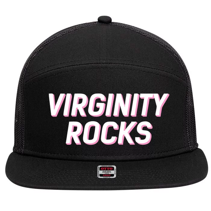 Virginity Rocks 7 Panel Mesh Trucker Snapback Hat