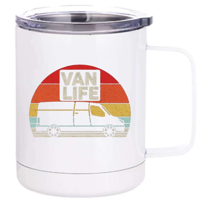 Vintage Retro Vanlife Camper Van Life Meaningful Front & Back 12oz Stainless Steel Tumbler Cup