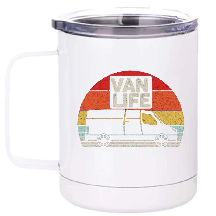 Vintage Retro Vanlife Camper Van Life Meaningful Front & Back 12oz Stainless Steel Tumbler Cup