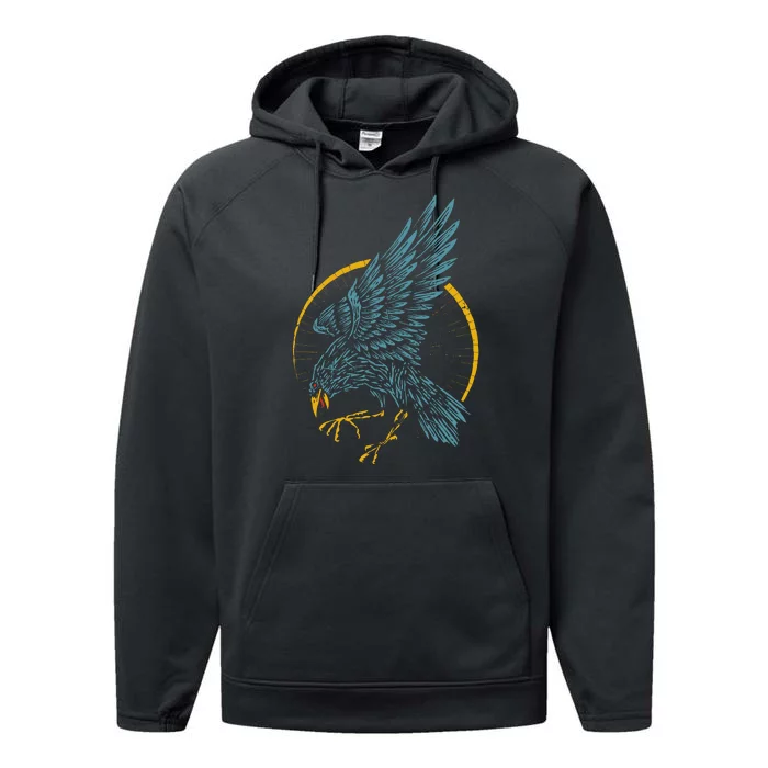 Vintage Raven Performance Fleece Hoodie