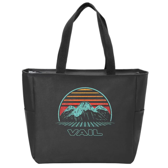 Vail Retro Vintage 80s Style Zip Tote Bag