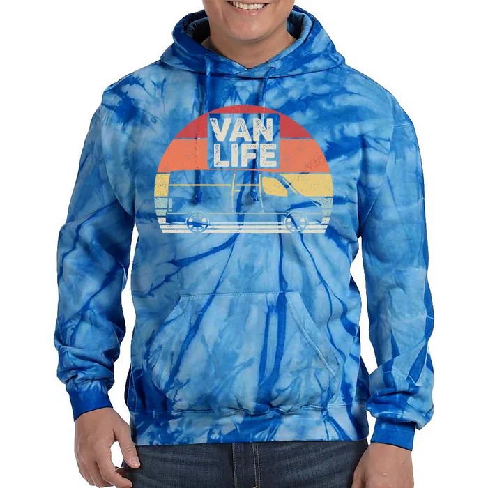 Vintage Retro Vanlife Camper Van Life Meaningful Gift Tie Dye Hoodie