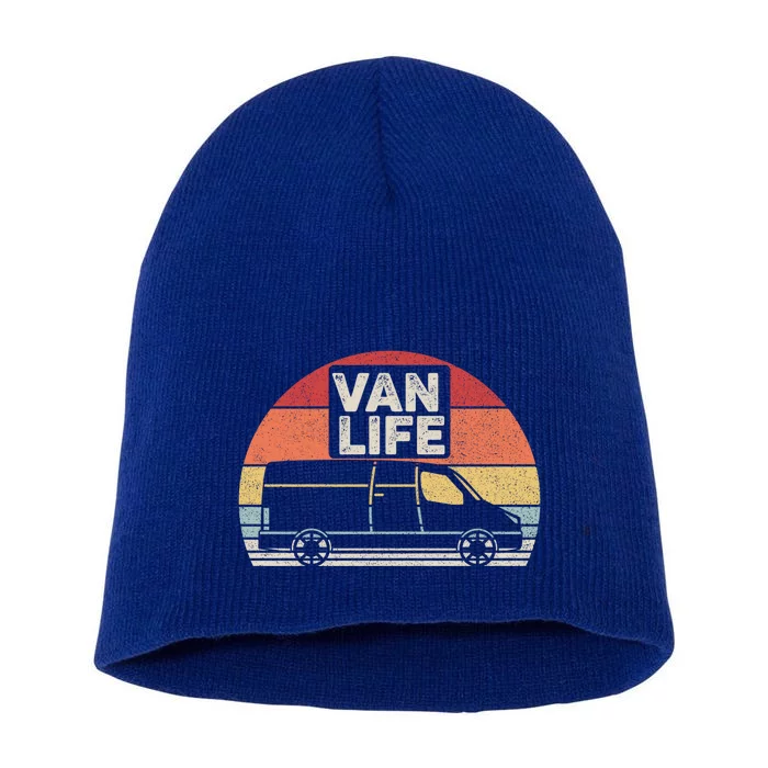 Vintage Retro Vanlife Camper Van Life Meaningful Gift Short Acrylic Beanie