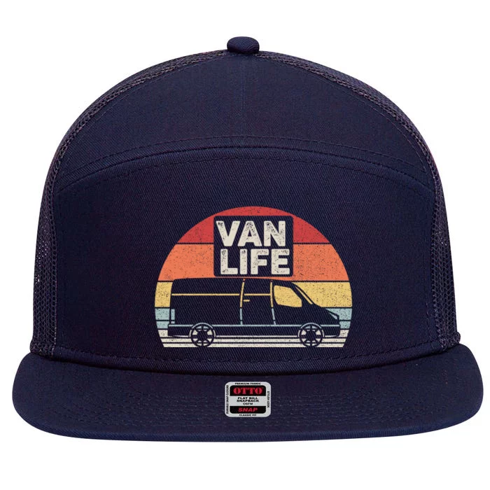 Vintage Retro Vanlife Camper Van Life Meaningful Gift 7 Panel Mesh Trucker Snapback Hat