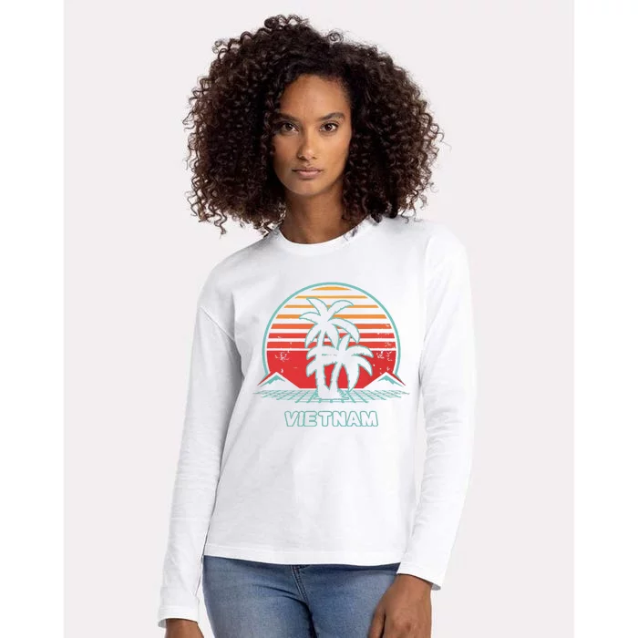 Vietnam Retro Vintage 80s Style Womens Cotton Relaxed Long Sleeve T-Shirt