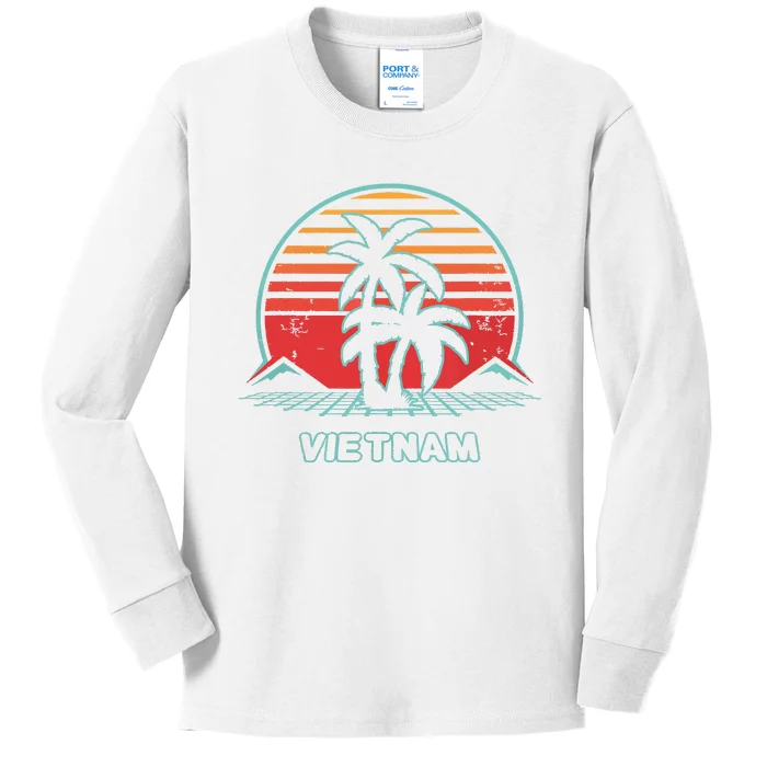 Vietnam Retro Vintage 80s Style Kids Long Sleeve Shirt