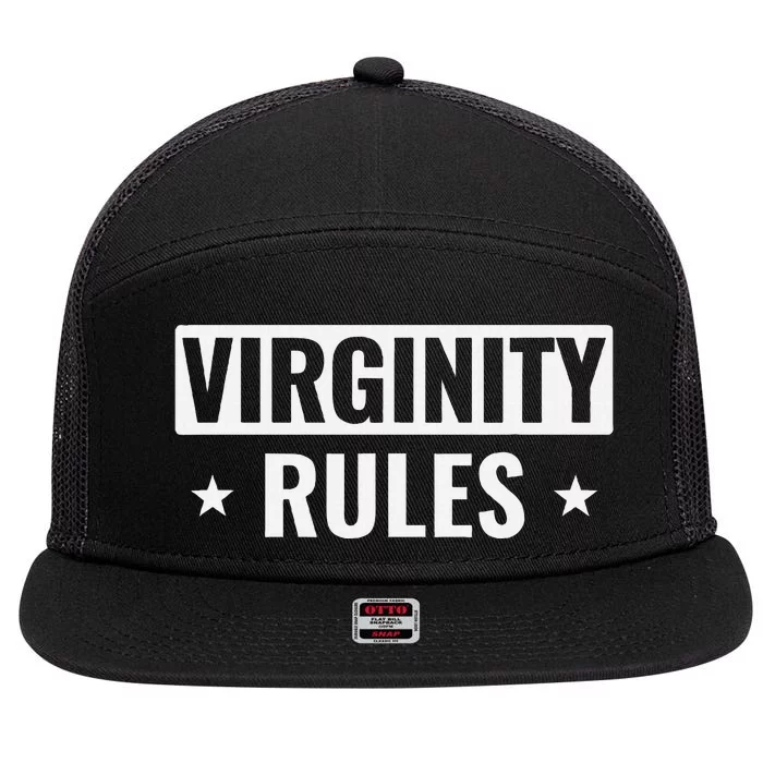 Virginity Rules Virgin 7 Panel Mesh Trucker Snapback Hat