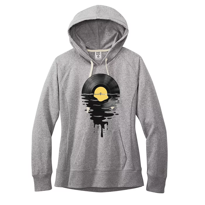 Vinyl Record Vinyl Cool Sunset Music Lover Women's Fleece Hoodie