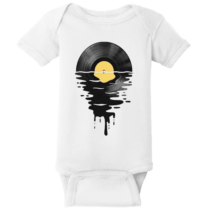 Vinyl Record Vinyl Cool Sunset Music Lover Baby Bodysuit