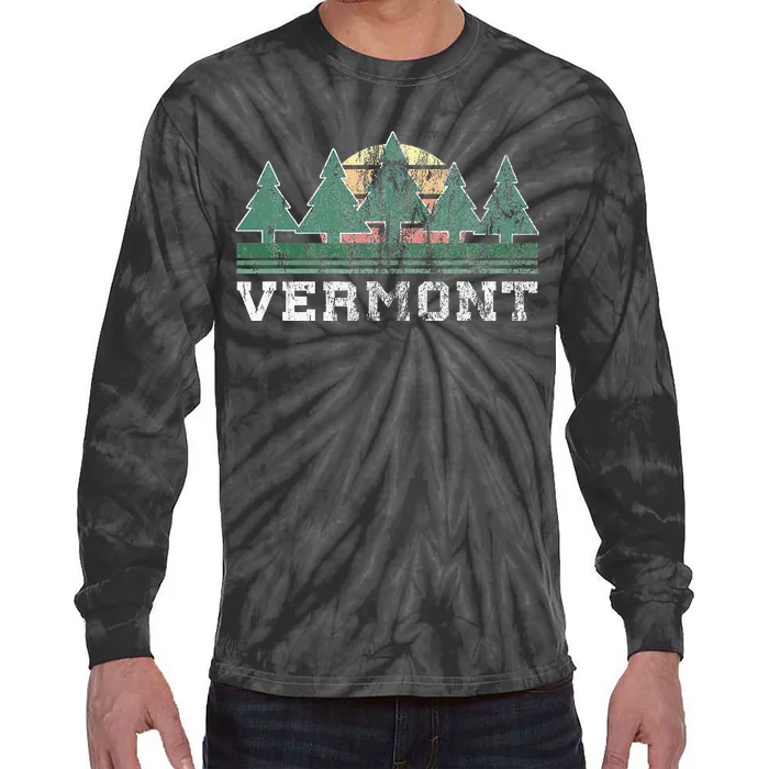 Vermont Retro Vintage Tie-Dye Long Sleeve Shirt