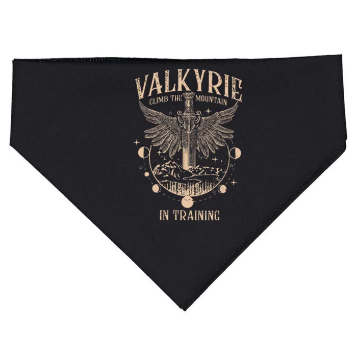 Vintage Retro Valkyrie Climb Them0untain In Training USA-Made Doggie Bandana