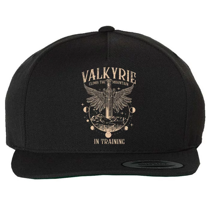 Vintage Retro Valkyrie Climb Them0untain In Training Wool Snapback Cap