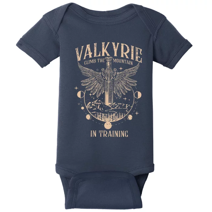 Vintage Retro Valkyrie Climb Them0untain In Training Baby Bodysuit